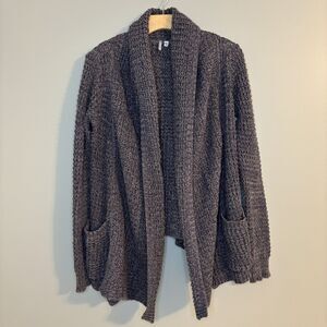 Rip Curl Shambala Waterfall Waffle Knit Cardigan Dark Gray Women’s Medium